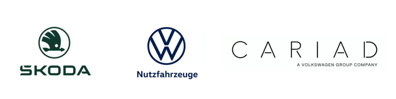 logos: vw, cariad, skoda